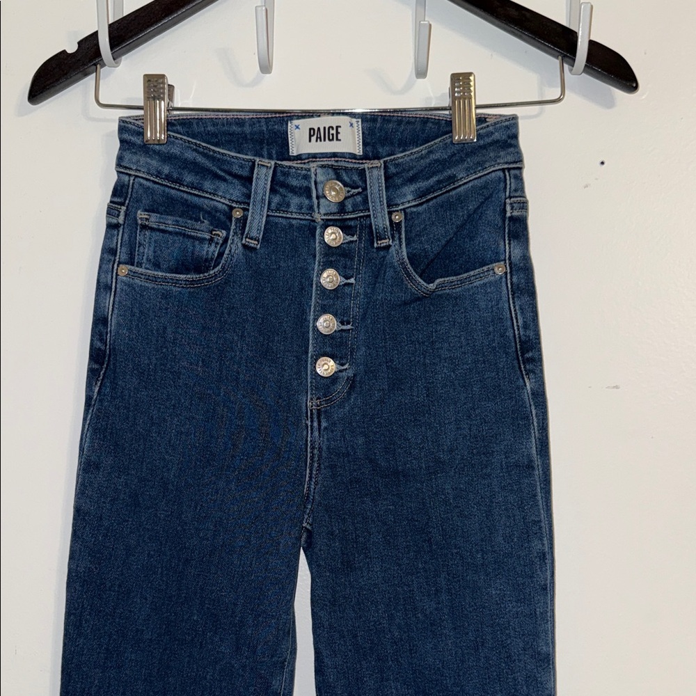 PAIGE Women's High Rise Dark Blue Jeans